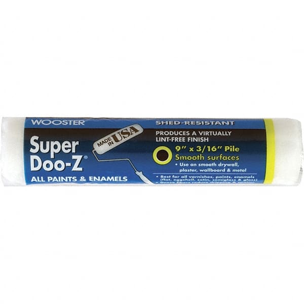 Wooster Brush - 3/16" Nap, 9" Wide Paint Roller Cover - Smooth Texture, Woven - Exact Tooling