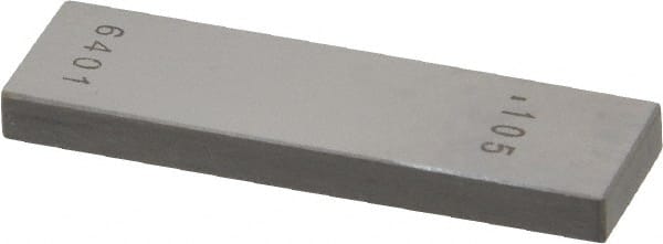 Value Collection - 0.105" Rectangular Steel Gage Block - Accuracy Grade 0, Includes NIST Traceability Certification - Exact Tooling