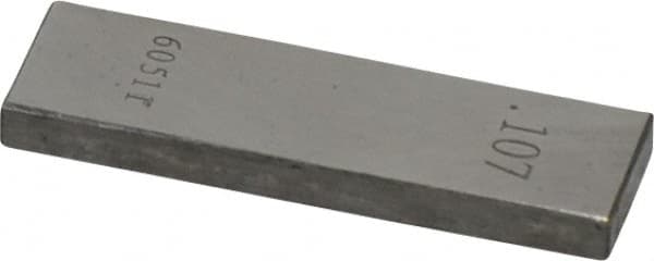 Value Collection - 0.107" Rectangular Steel Gage Block - Accuracy Grade 0, Includes NIST Traceability Certification - Exact Tooling