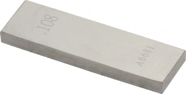 Value Collection - 0.108" Rectangular Steel Gage Block - Accuracy Grade 0, Includes NIST Traceability Certification - Exact Tooling