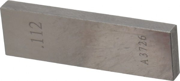 Value Collection - 0.112" Rectangular Steel Gage Block - Accuracy Grade 0, Includes NIST Traceability Certification - Exact Tooling