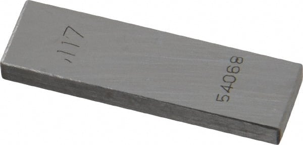 Value Collection - 0.117" Rectangular Steel Gage Block - Accuracy Grade 0, Includes NIST Traceability Certification - Exact Tooling
