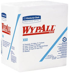 WypAll - X60 1/4 Fold Shop Towel/Industrial Wipes - Poly Pack, 12-1/2" x 12" Sheet Size, White - Exact Tooling