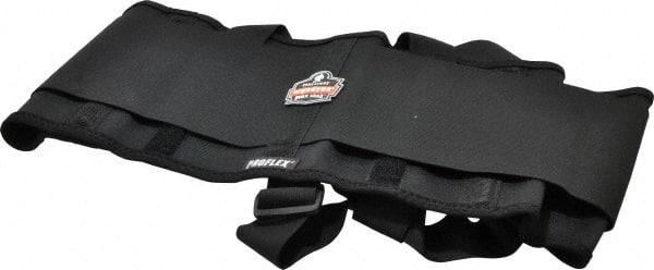 Ergodyne - Size L, Elastic Belt with Adjustable Shoulder Straps - 34 to 38" Waist, 7-1/2" Wide, Detachable Strap, Black - Exact Tooling