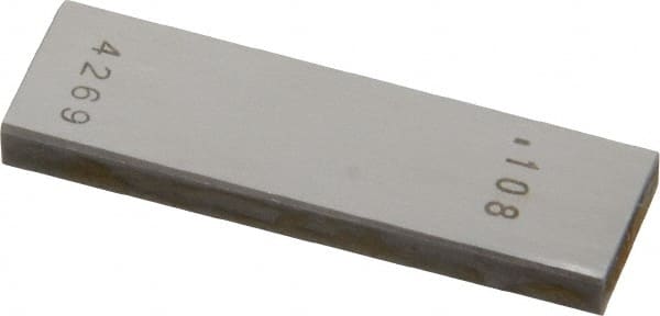 Value Collection - 0.108" Rectangular Steel Gage Block - Accuracy Grade AS-1, Includes NIST Traceability Certification - Exact Tooling
