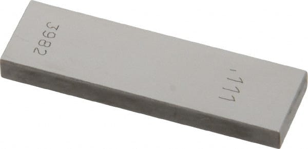Value Collection - 0.111" Rectangular Steel Gage Block - Accuracy Grade AS-1, Includes NIST Traceability Certification - Exact Tooling