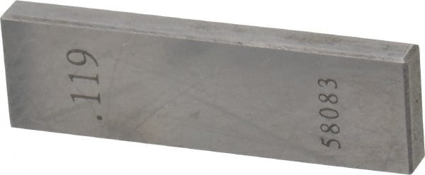 Value Collection - 0.119" Rectangular Steel Gage Block - Accuracy Grade AS-1, Includes NIST Traceability Certification - Exact Tooling