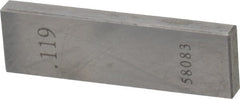 Value Collection - 0.119" Rectangular Steel Gage Block - Accuracy Grade AS-1, Includes NIST Traceability Certification - Exact Tooling