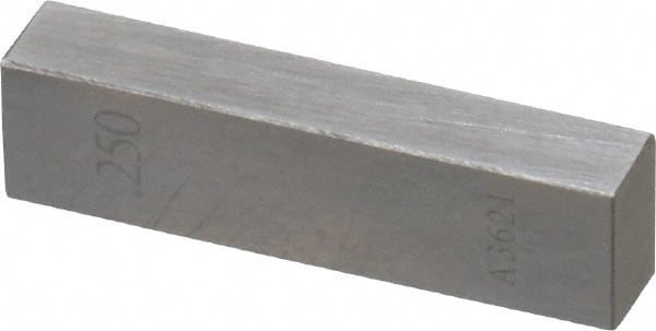Value Collection - 0.25" Rectangular Steel Gage Block - Accuracy Grade AS-1, Includes NIST Traceability Certification - Exact Tooling