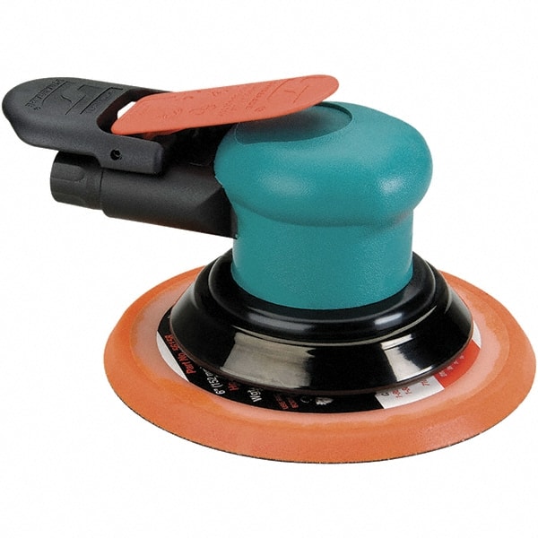 Dynabrade - 12,000 OPM, 14 CFM Air Consumption, Palm Air Orbital Sander - Round Pad, 1/4 NPT Inlet - Exact Tooling