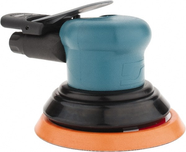 Dynabrade - 12,000 OPM, 14 CFM Air Consumption, Palm Air Orbital Sander - Round Pad, 1/4 NPT Inlet - Exact Tooling