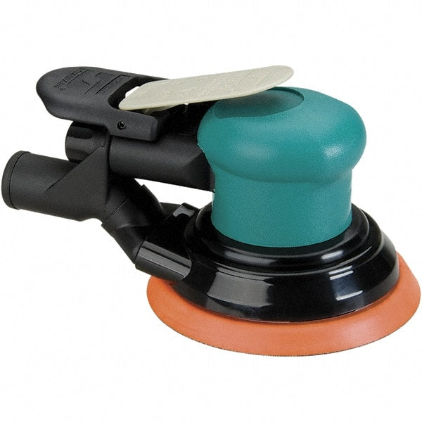 Dynabrade - 12,000 OPM, 14 CFM Air Consumption, Palm Air Orbital Sander - Round Pad, 1/4 NPT Inlet - Exact Tooling