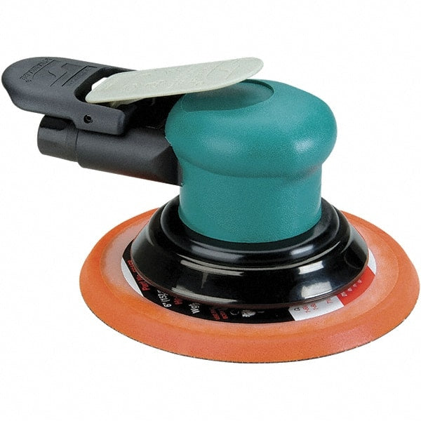 Dynabrade - 12,000 OPM, 14 CFM Air Consumption, Palm Air Orbital Sander - Round Pad, 1/4 NPT Inlet - Exact Tooling