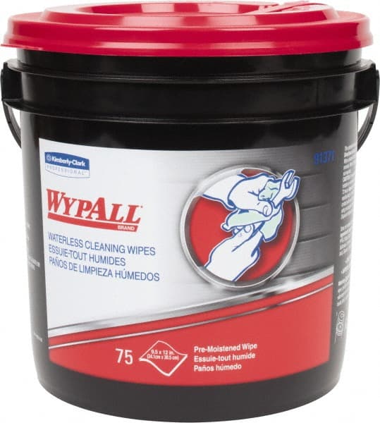 WypAll - Pre-Moistened Hand Cleaning Wipes - Canister, 12-1/4" x 10-1/2" Sheet Size, Green - Exact Tooling