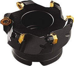 Seco - 72mm Cut Diam, 22mm Arbor Hole, 3.5mm Max Depth of Cut, 43° Indexable Chamfer & Angle Face Mill - 6 Inserts, OF.. 05.. Insert, Right Hand Cut, 6 Flutes, Through Coolant, Series OctoMill - Exact Tooling