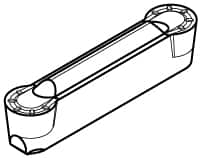 Kennametal - 0205M0R GMN Grade KC5010, 2.05mm Cutting Width Carbide Grooving Insert - 1.8mm Max Depth of Cut, Neutral, TiAlN Finish - Exact Tooling