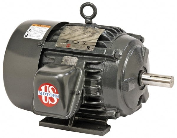 US Motors - 30 hp, TEFC Enclosure, No Thermal Protection, 1,180 RPM, 230/460 Volt, 60 Hz, Three Phase Energy Efficient Motor - Size 326 Frame, Rigid Mount, 1 Speed, Ball Bearings, 71/36 Full Load Amps, F Class Insulation, Reversible - Exact Tooling