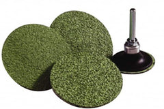 Norton - 3" Disc Diam, 80 Grit, Zirconia Alumina Quick Change Disc - Type R Attaching System, Coated, Green, Medium Grade, 20,000 RPM, R801 Series - Exact Tooling