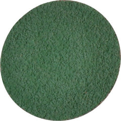 Norton - 1" Disc Diam, 120 Grit, Zirconia Alumina Quick Change Disc - Type R Attaching System, Coated, Green, Fine Grade, 30,000 RPM, R801 Series - Exact Tooling