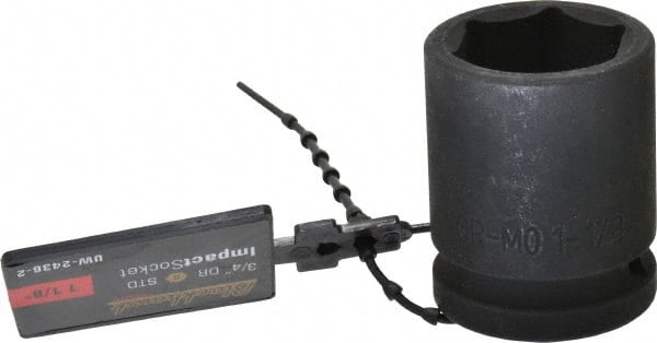 Blackhawk by Proto - 3/4" Drive 1-1/8" Standard Impact Socket - 6 Points, 2-13/64" OAL - Exact Tooling
