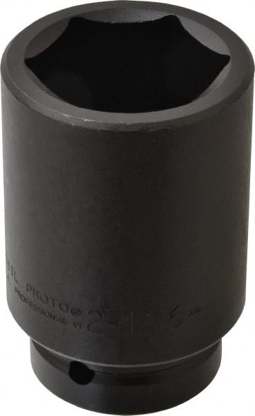 Proto - 1" Drive 2-1/16" Deep Impact Socket - 6 Points, 4-1/4" OAL - Exact Tooling