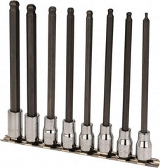 SK - 8 Piece 3/8" Drive Metric Ball Hex Bit Socket Set - 3 to 10mm Hex - Exact Tooling