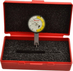 Starrett - 0.02 Inch Range, 0.0001 Inch Dial Graduation, Horizontal Dial Test Indicator - 1-3/8 Inch White Dial, 0-5-0 Dial Reading - Exact Tooling