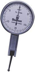 Starrett - 7 Piece, 0mm to 0.8mm Measuring Range, 1-3/8" Dial Diam, 0-40-0 Dial Reading, Yellow Dial Test Indicator Kit - 13/16" Contact Point Length, 2mm Ball Diam, 0.01mm Dial Graduation - Exact Tooling