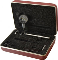 Starrett - 0.03 Inch Range, 0.0005 Inch Dial Graduation, Horizontal Dial Test Indicator - 1-3/8 Inch Black Dial, 0-15-0 Dial Reading - Exact Tooling