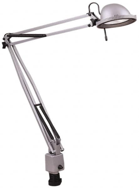 Electrix - 38 Inch, Desk Mounted, Halogen, Silver, Desk Light - 50 Watt, Nonmagnifying - Exact Tooling