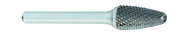 SF-5L6 -- 12mm x 25mm LOC x 6mm Shank x 6 OAL Round Nose Tree Carbide Medium Tough Cut Burr - Exact Tooling