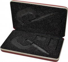 Starrett - Micrometer Case - 2" Max Measurement, Use with 2, 2A, 2M & 2MA Outside Micrometers - Exact Tooling
