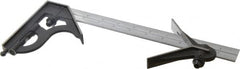 Starrett - 3 Piece, 12" Combination Square Set - 1/100, 1/32, 1/50 & 1/64" (16R) Graduation, Steel Blade, Cast Iron Center & Square Head - Exact Tooling