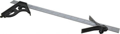 Starrett - 3 Piece, 18" Combination Square Set - 1/16, 1/32, 1/64 & 1/8" (4R) Graduation, Steel Blade, Cast Iron Center & Square Head - Exact Tooling