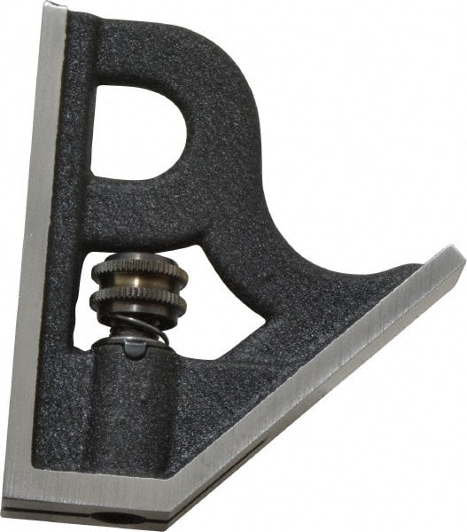 Starrett - 4 Inch Long Blade, Square Head - Black Wrinkle, Coated Cast Iron - Exact Tooling