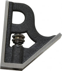 Starrett - 4 Inch Long Blade, Square Head - Black Wrinkle, Coated Cast Iron - Exact Tooling