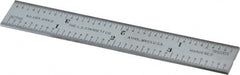 Starrett - 4 Inch Long Blade, 16R Graduation Combination Square Blade - Satin Chrome Finish, Steel, 1/100, 1/64, 1/50 and 1/32 Inch Graduation - Exact Tooling