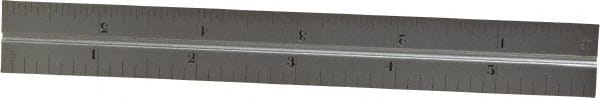 Starrett - 6 Inch Long Blade, 4R Graduation Combination Square Blade - Satin Chrome Finish, Steel, 1/64, 1/32 1/16 and 1/8 Inch Graduation - Exact Tooling