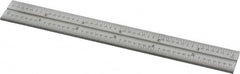 Starrett - 6 Inch Long Blade, 16R Graduation Combination Square Blade - Satin Chrome Finish, Steel, 1/100, 1/64, 1/50 and 1/32 Inch Graduation - Exact Tooling