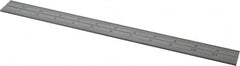 Starrett - 12 Inch Long Blade, 16R Graduation Combination Square Blade - Satin Chrome Finish, Steel, 1/100, 1/64, 1/50 and 1/32 Inch Graduation - Exact Tooling