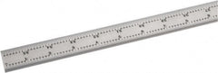 Starrett - 36 Inch Long Blade, 4R Graduation Combination Square Blade - Satin Chrome Finish, Steel, 1/64, 1/32 1/16 and 1/8 Inch Graduation - Exact Tooling