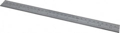 Starrett - 12 Inch Long Blade, 300mm Long Blade, English and Metric Graduation Combination Square Blade - Satin Chrome Finish, Steel, 1/64 and 1/32 Inch Graduation, 0.5 and 1mm Graduation - Exact Tooling