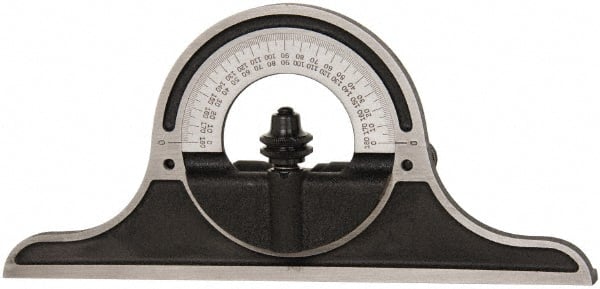 Starrett - 12 to 24 Inch Long Blade, Combination Square Protractor Head - Black Wrinkle Coated, Cast Iron - Exact Tooling