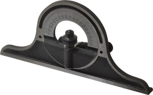 Starrett - 12 to 24 Inch Long Blade, Combination Square Protractor Head - Black Wrinkle, Chrome on Turret Coated, Cast Iron - Exact Tooling