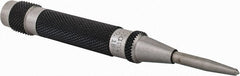 Starrett - 7/16" Automatic Center Punch - 4" OAL, Steel - Exact Tooling