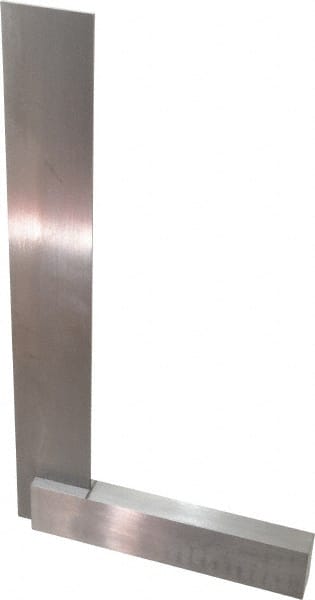 Starrett - 12" Blade Length, 7" Base Length Steel Square - 0.0025mm Accuracy - Exact Tooling