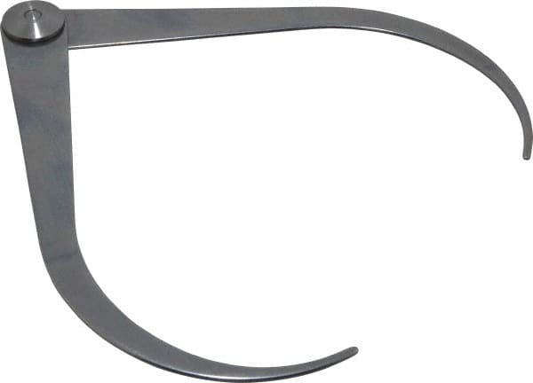 Starrett - 6 Inch Leg, Firm Joint, Steel, Polished, Outside Caliper - 8 Inch Max Measurement, 200mm Max Measurement, Flat Leg - Exact Tooling