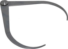 Starrett - 6 Inch Leg, Firm Joint, Steel, Polished, Outside Caliper - 8 Inch Max Measurement, 200mm Max Measurement, Flat Leg - Exact Tooling