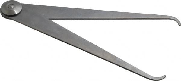 Starrett - 6 Inch Leg, Firm Joint, Steel, Polished, Inside Caliper - 8 Inch Max Measurement, 200mm Max Measurement, Flat Leg - Exact Tooling