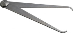 Starrett - 6 Inch Leg, Firm Joint, Steel, Polished, Inside Caliper - 8 Inch Max Measurement, 200mm Max Measurement, Flat Leg - Exact Tooling